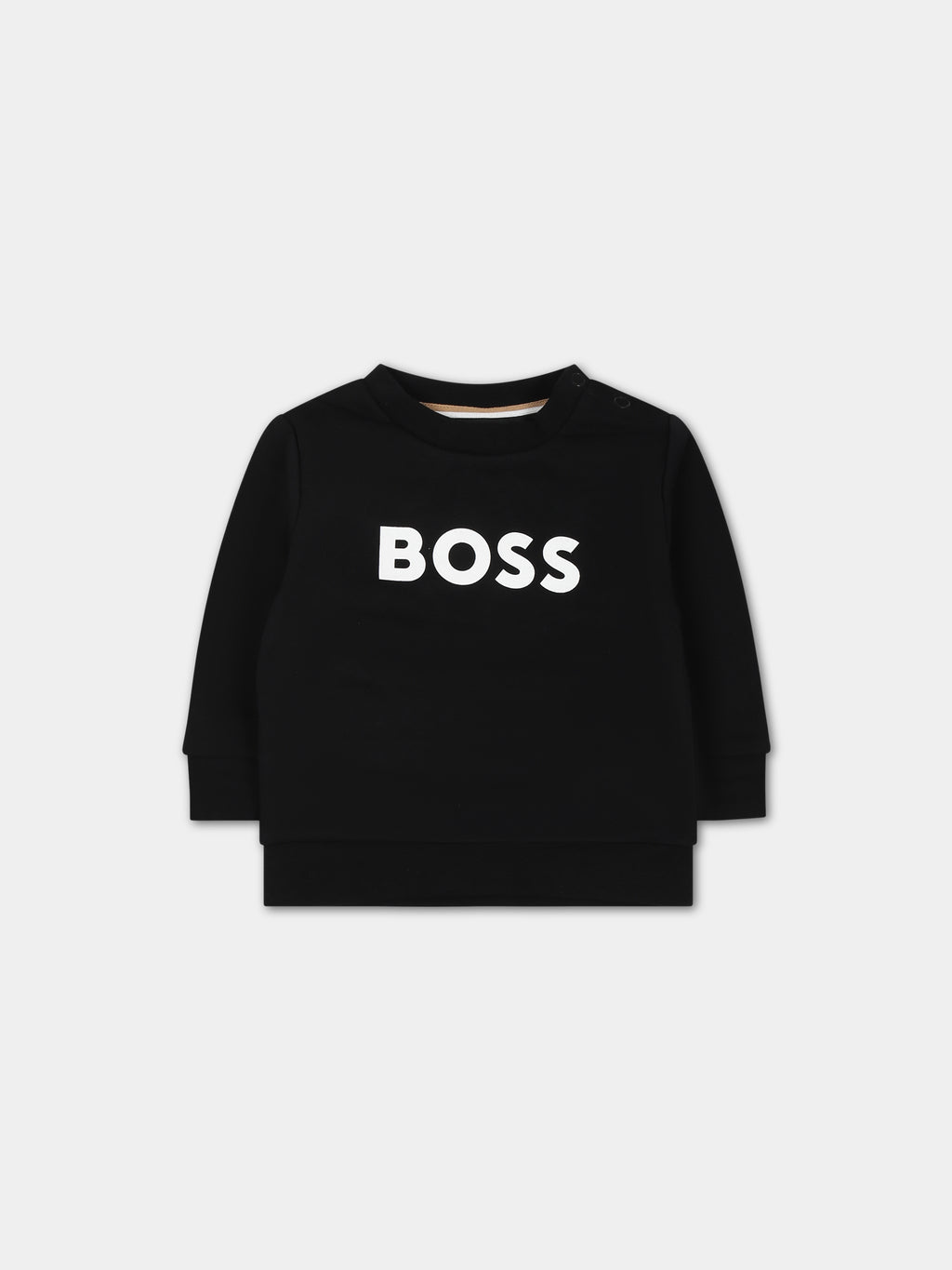 Black sweatshirt with logo for baby boy